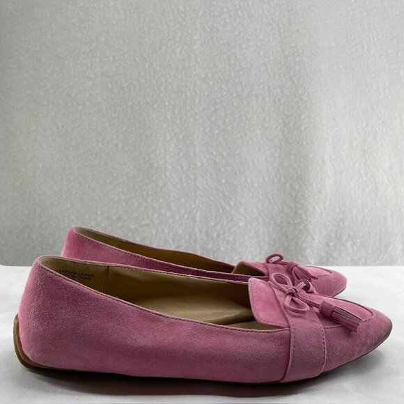 Talbots Francesca Driving Mocassins Womens Sz 8 Pink Suede Pointed Toes Tasseled - Picture 5 of 9